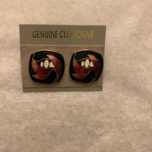 Genuine cloisonné earring
